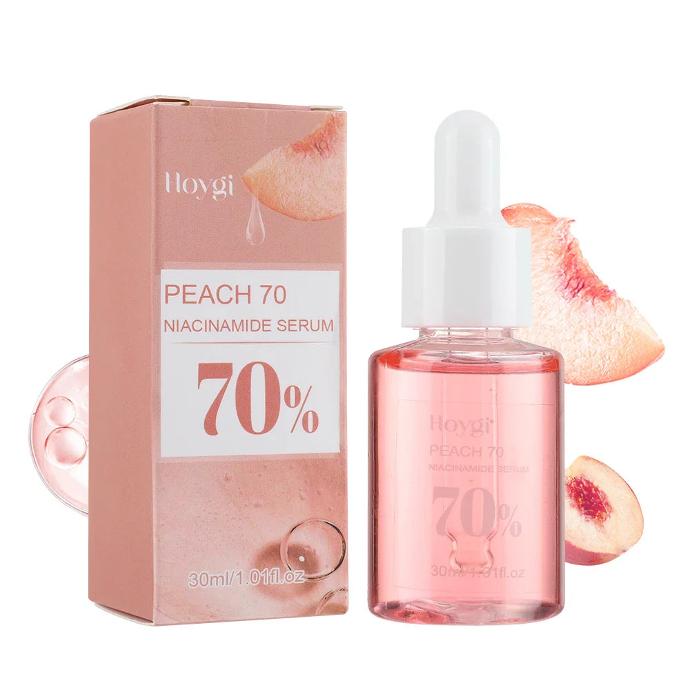 Peach 70% Niacinamide Facial Serum Fade Melanin Moisturzing Shrink Pores Smooth Brightening Skin Care Dark Spot Remover Serum