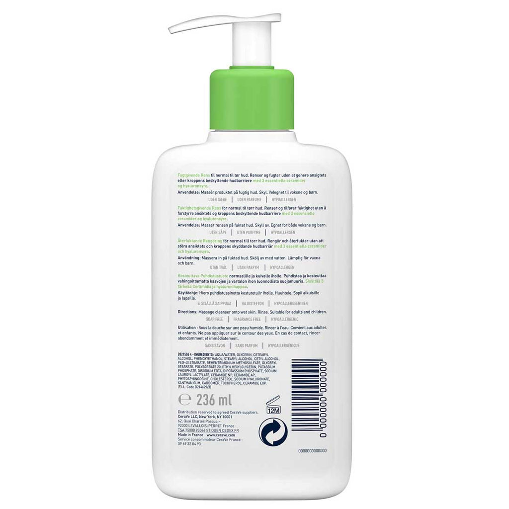 Hydrating cleanser dor normal to dry skin with hyaluronic acid 236ML